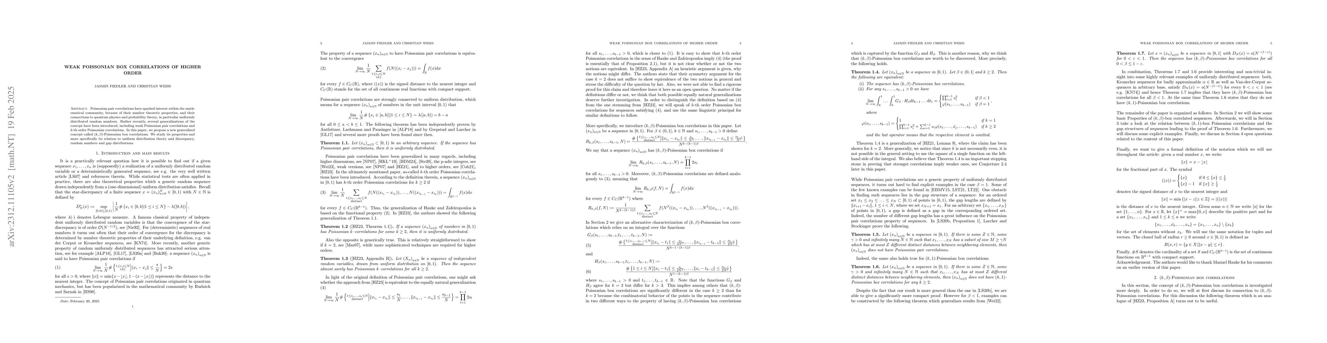 Thumbnail for Weak Poissonian box correlations of higher order