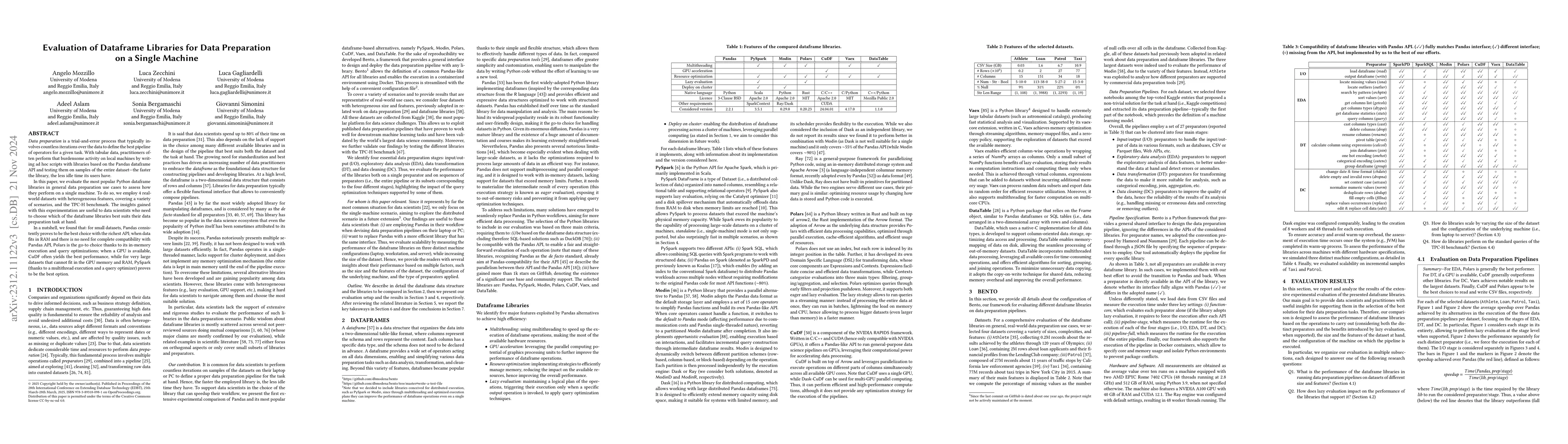 Thumbnail for Evaluation of Dataframe Libraries for Data Preparation on a Single
  Machine