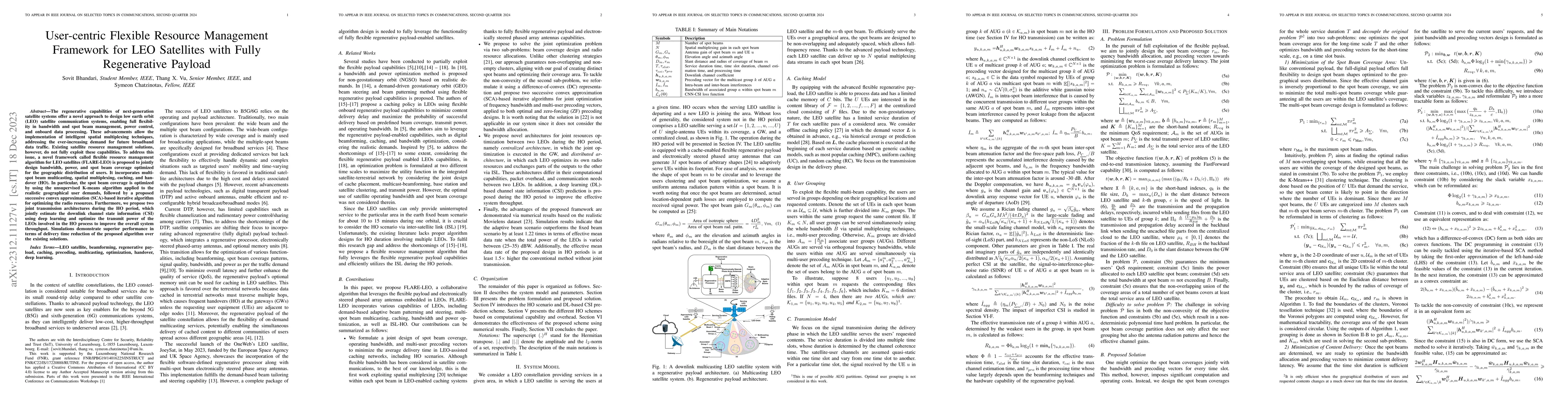 Thumbnail for User-centric Flexible Resource Management Framework for LEO Satellites
  with Fully Regenerative Payload
