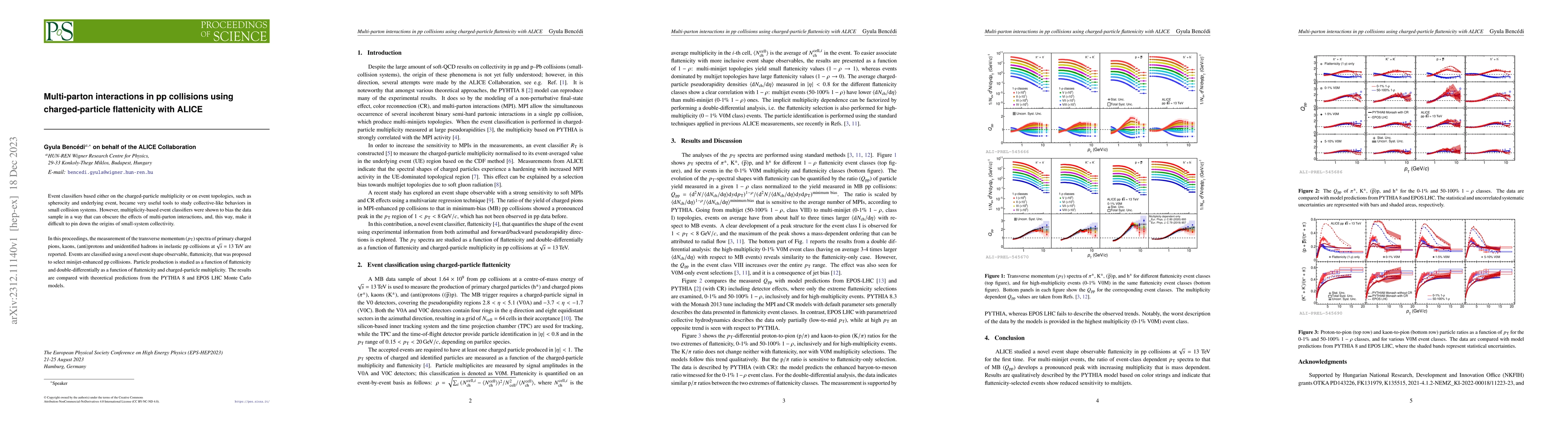 Thumbnail for Multi-parton interactions in pp collisions using charged-particle
  flattenicity with ALICE