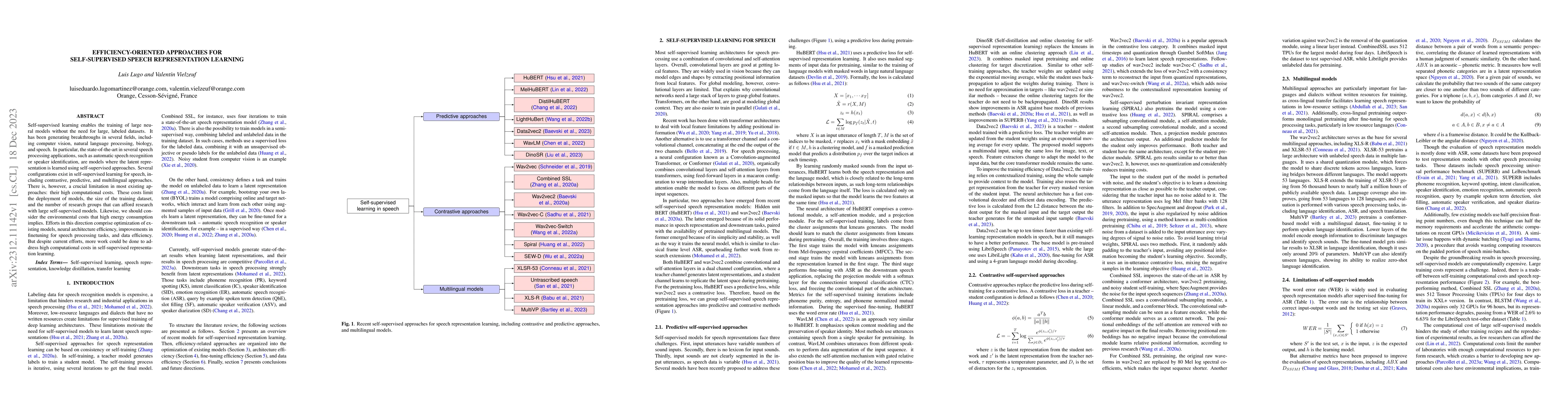 Thumbnail for Efficiency-oriented approaches for self-supervised speech representation
  learning