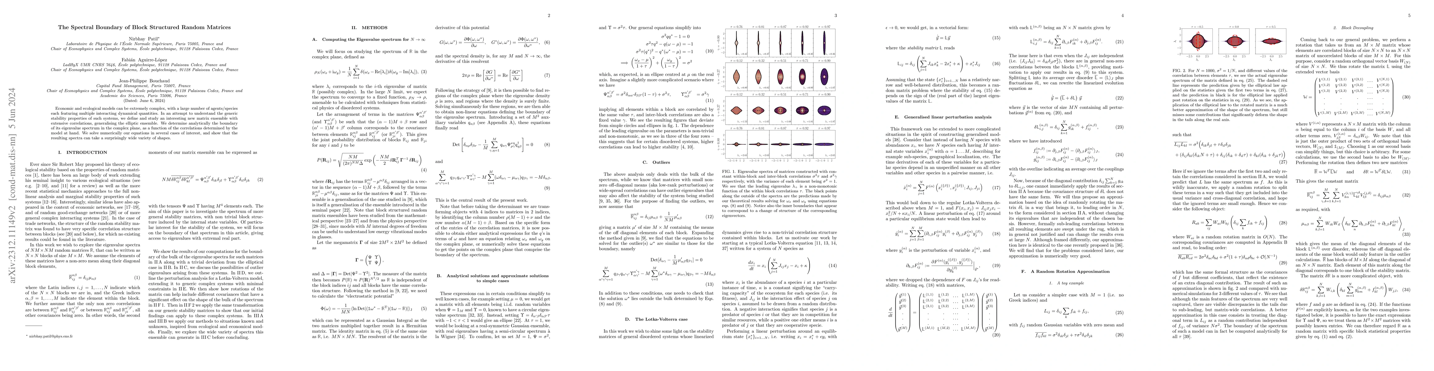 Thumbnail for The Spectral Boundary of Block Structured Random Matrices
