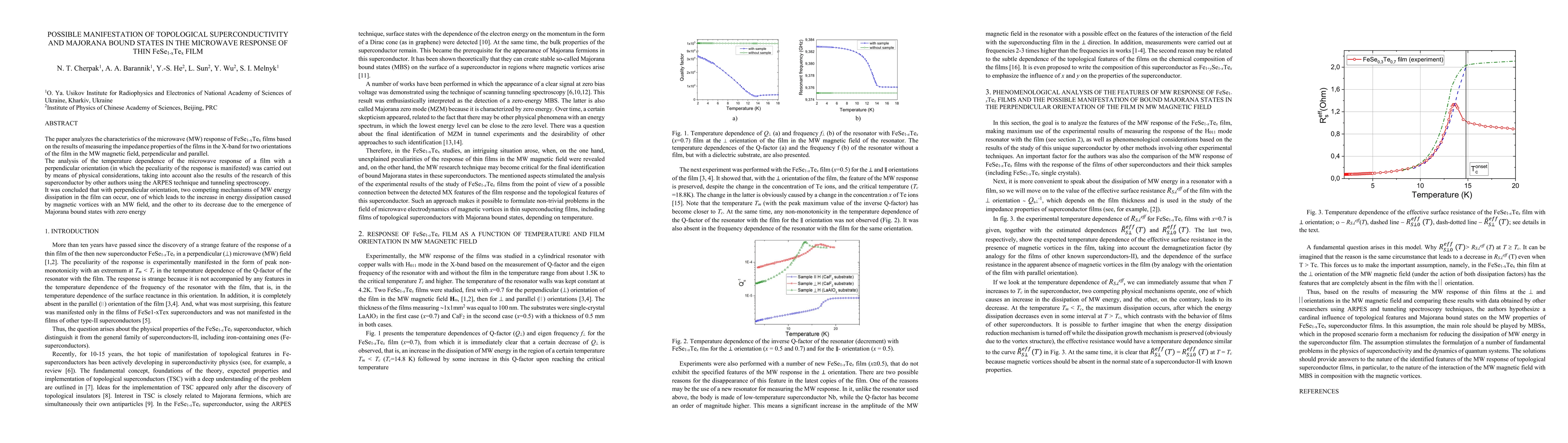 Thumbnail for Possible manifestation of topological superconductivity and Majorana
  bound states in the microwave response of thin FeSe1-xTex film