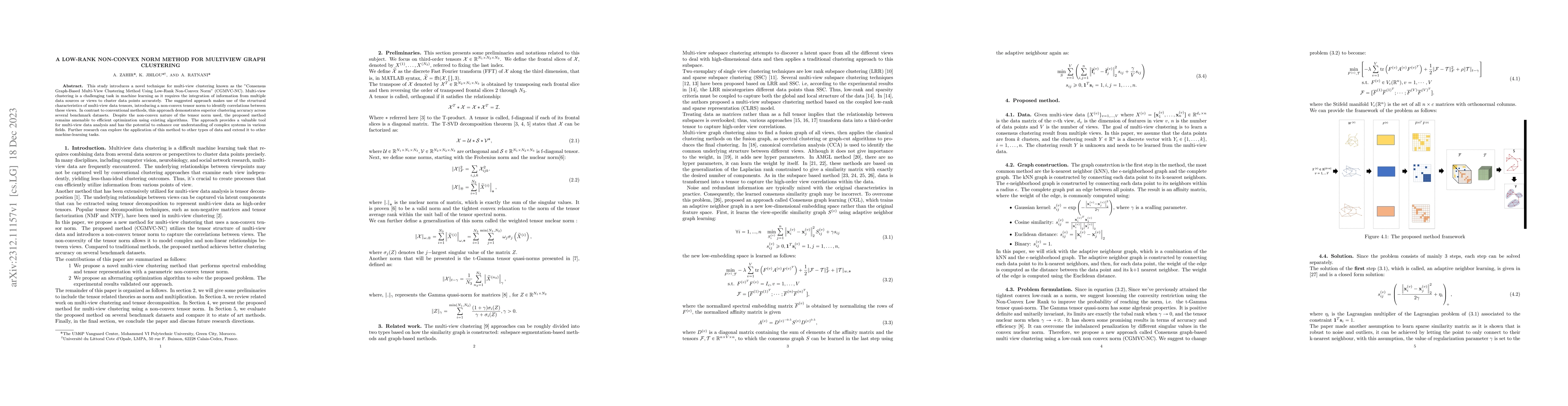 Thumbnail for A low-rank non-convex norm method for multiview graph clustering