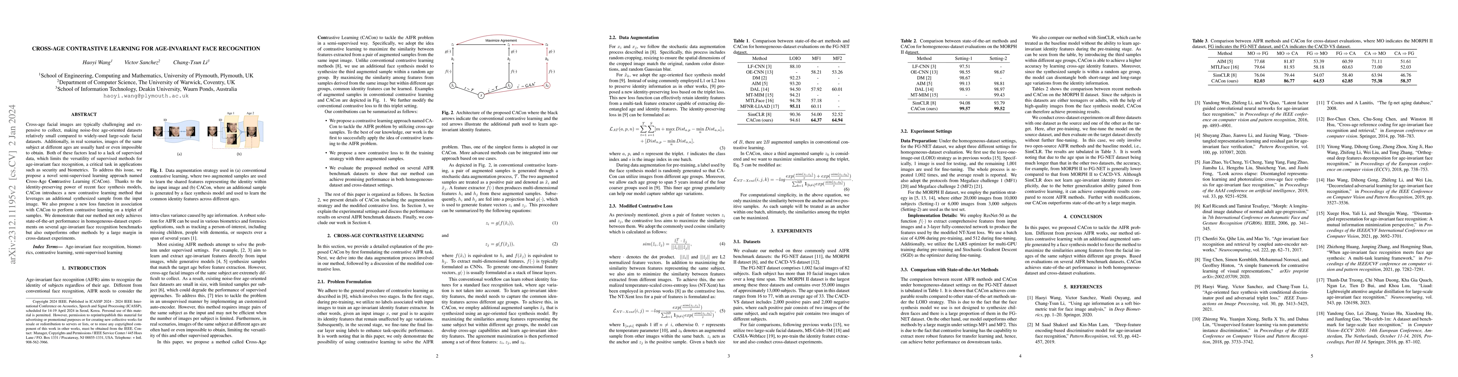 Thumbnail for Cross-Age Contrastive Learning for Age-Invariant Face Recognition