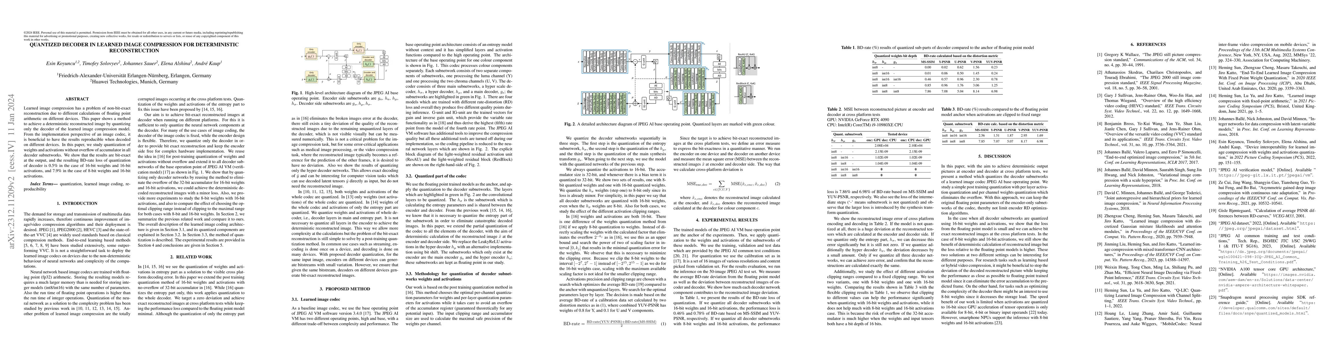 Thumbnail for Quantized Decoder in Learned Image Compression for Deterministic
  Reconstruction