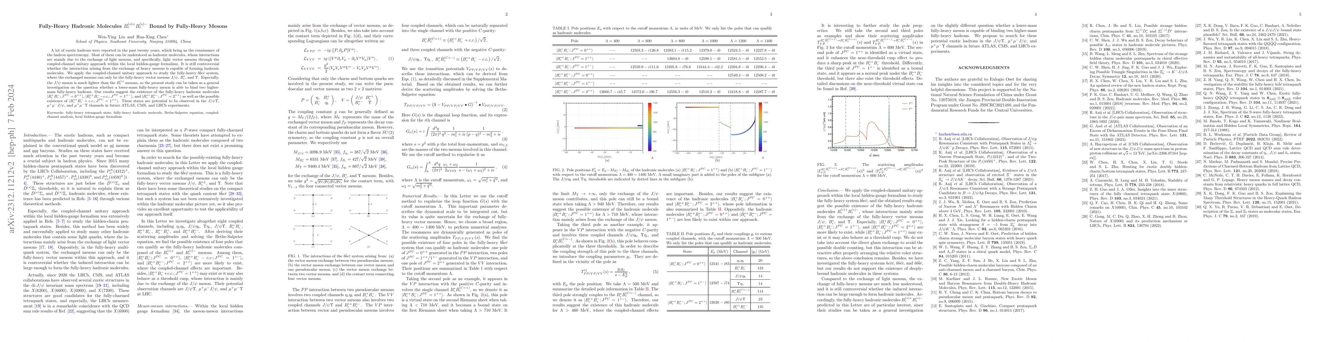 Thumbnail for Fully-heavy hadronic molecules $B_c^{(*)+} B_c^{(*)-}$ bound by
  fully-heavy mesons