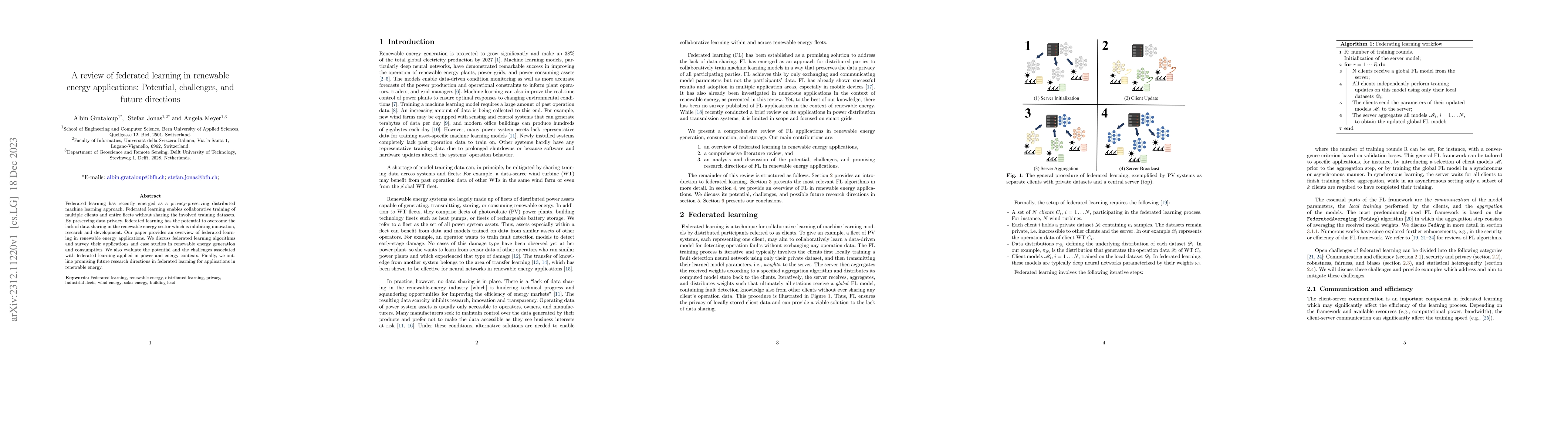 Thumbnail for A review of federated learning in renewable energy applications:
  Potential, challenges, and future directions