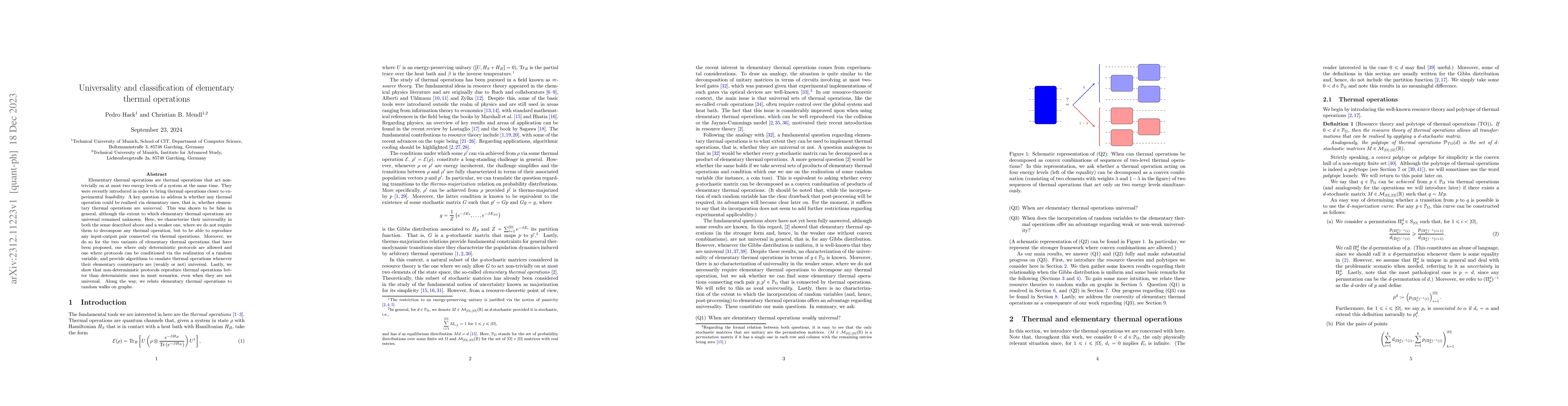 Thumbnail for Universality and classification of elementary thermal operations