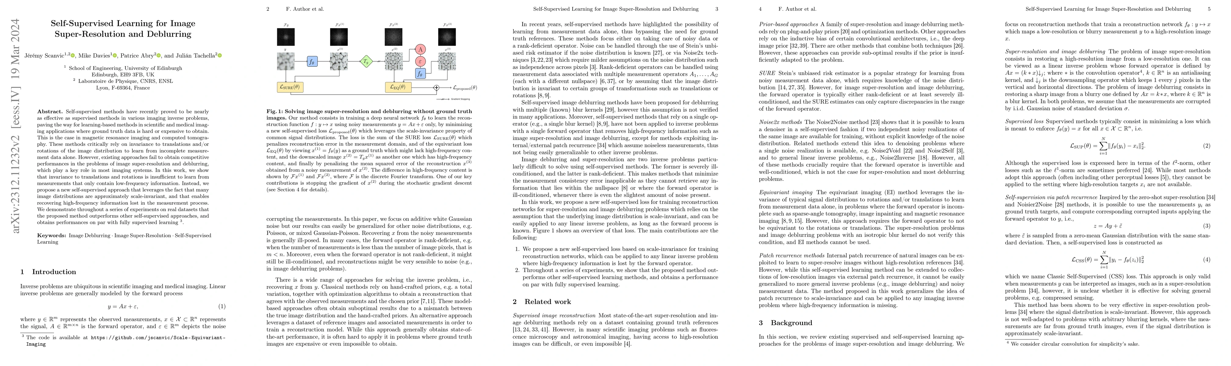 Thumbnail for Self-Supervised Learning for Image Super-Resolution and Deblurring