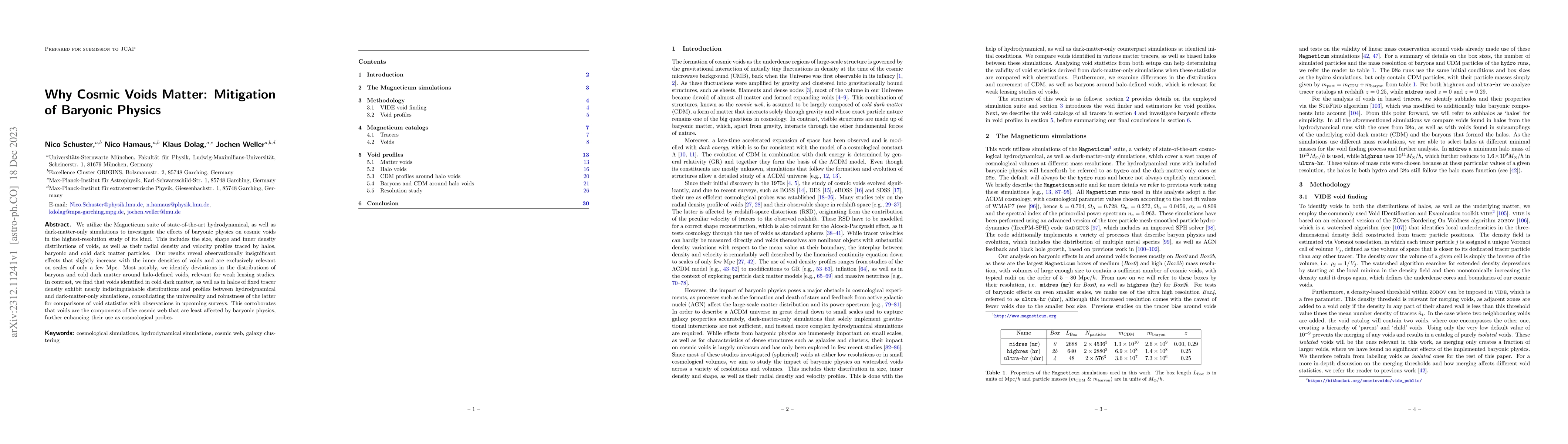 Thumbnail for Why Cosmic Voids Matter: Mitigation of Baryonic Physics