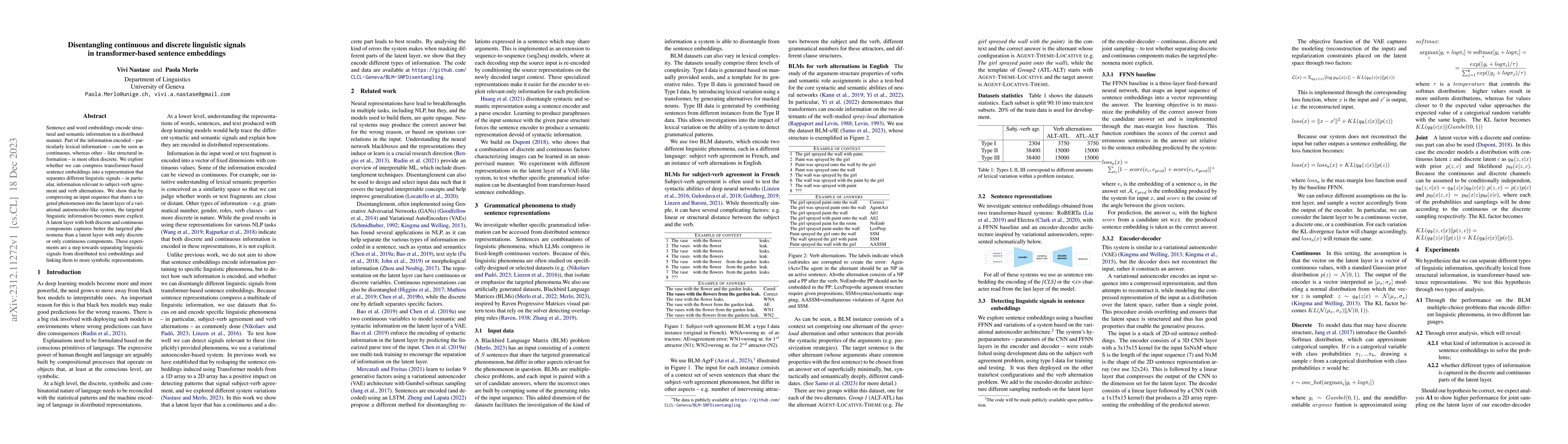 Thumbnail for Disentangling continuous and discrete linguistic signals in
  transformer-based sentence embeddings