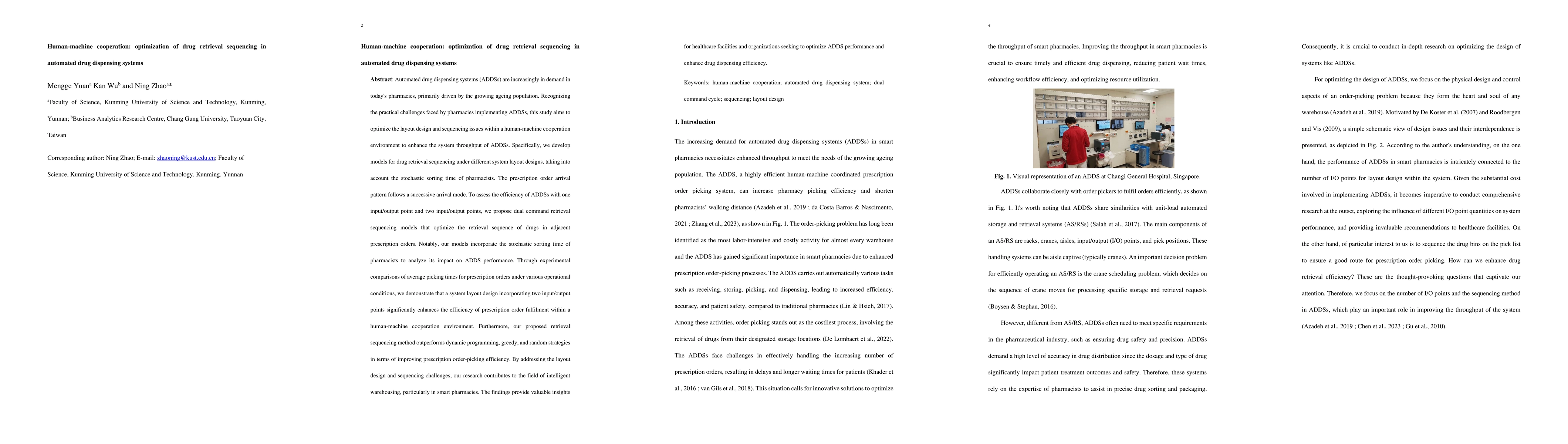 Thumbnail for Human-machine cooperation: optimization of drug retrieval sequencing in
  automated drug dispensing systems