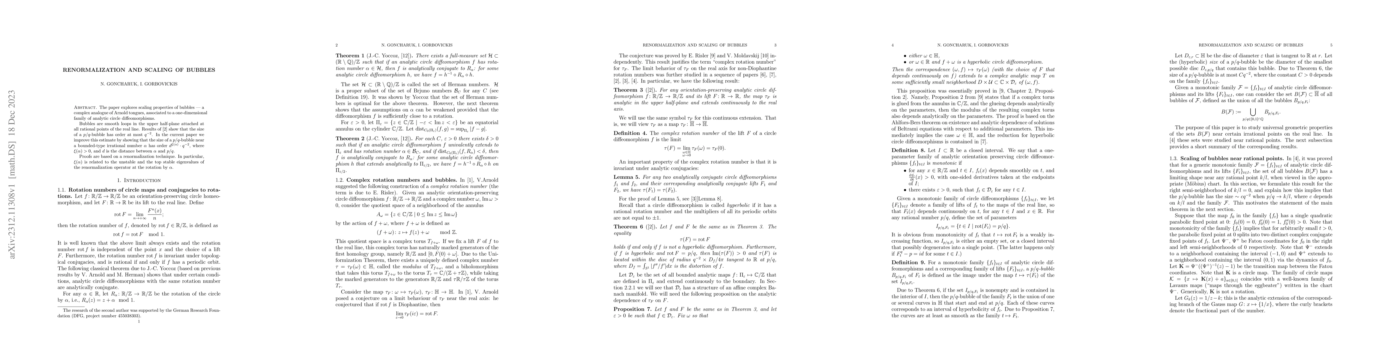 Thumbnail for Renormalization and scaling of bubbles