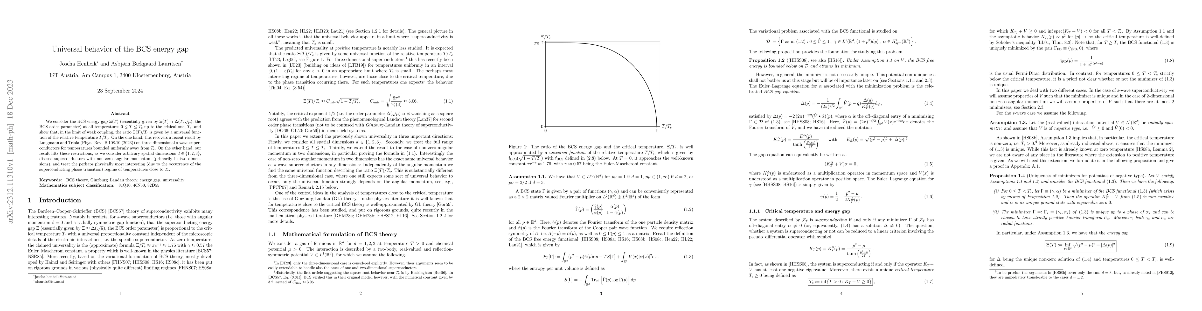 Thumbnail for Universal behavior of the BCS energy gap
