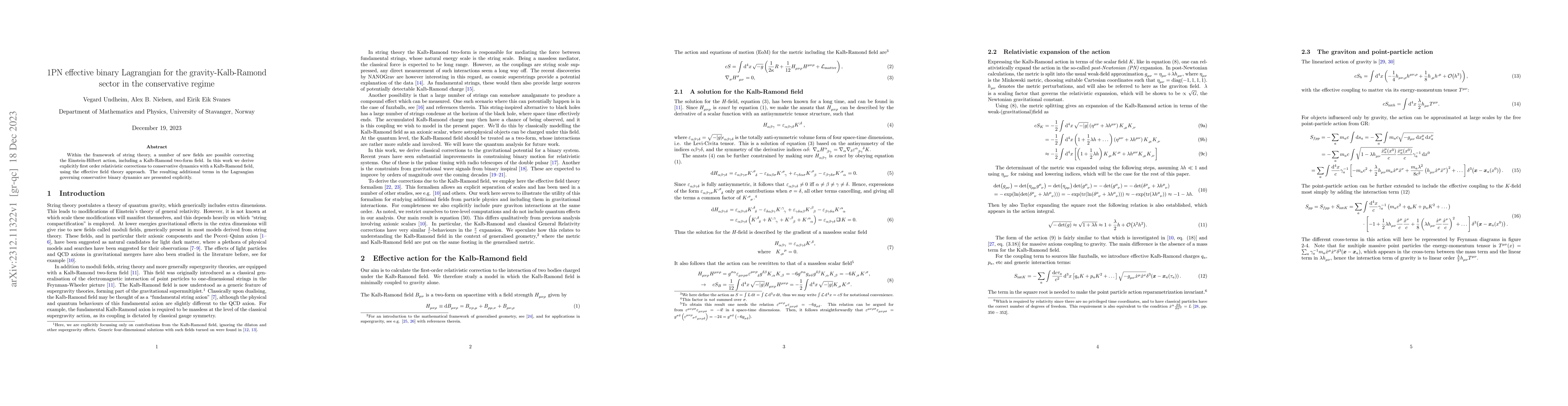 Thumbnail for 1PN effective binary Lagrangian for the gravity-Kalb-Ramond sector in
  the conservative regime