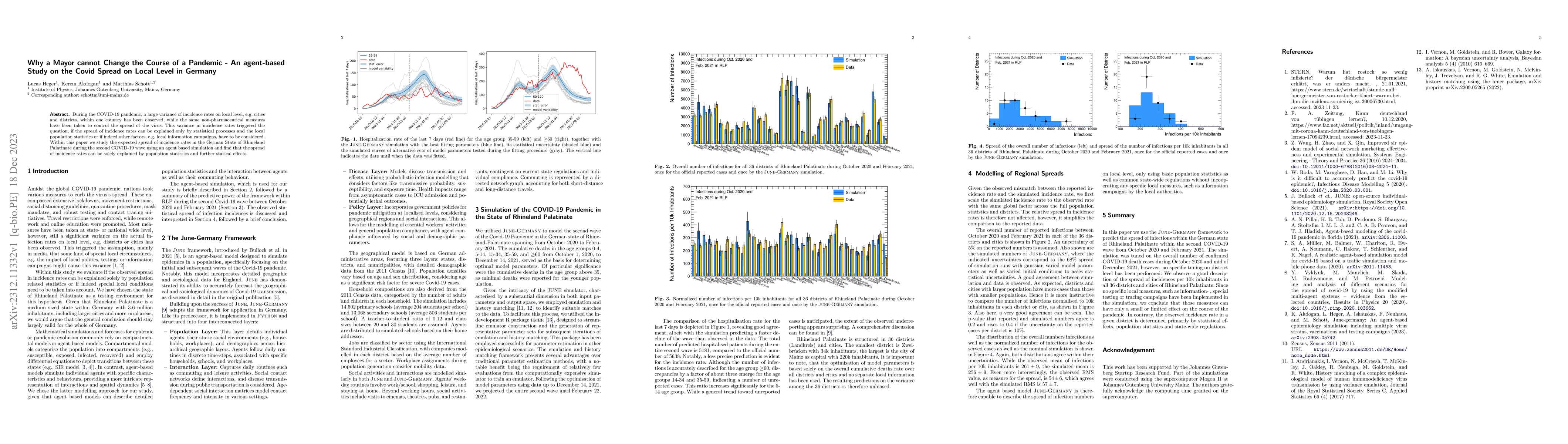 Thumbnail for Why a Mayor cannot Change the Course of a Pandemic -- An agent-based
  Study on the Covid Spread on Local Level in Germany