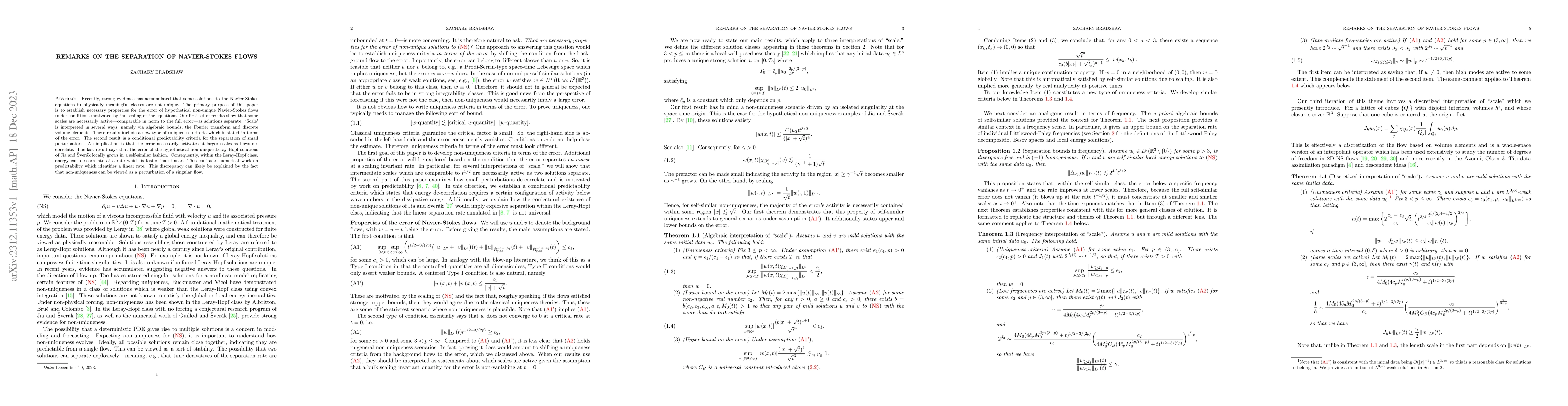 Thumbnail for Remarks on the separation of Navier-Stokes flows