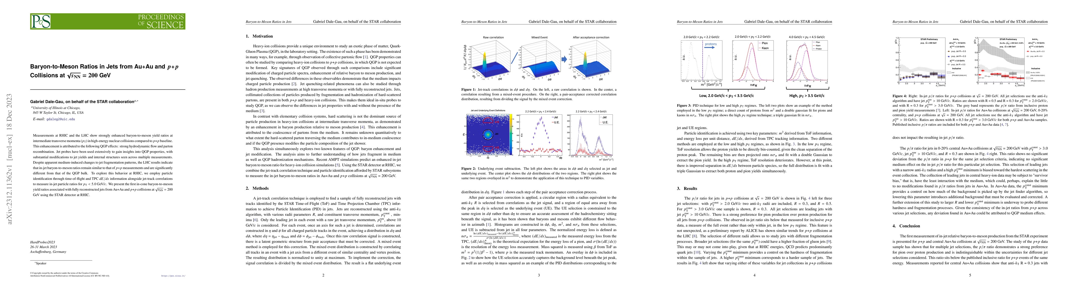 Thumbnail for Baryon-to-Meson Ratios in Jets from Au+Au and p+p Collisions at
  \sqrt{s_{NN}} = 200 GeV