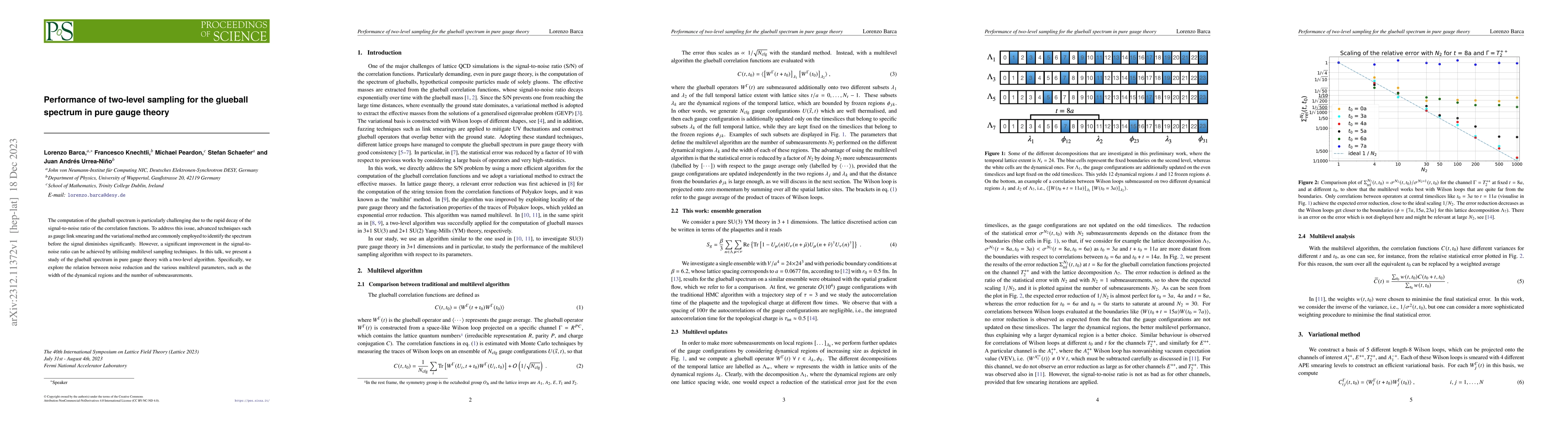 Thumbnail for Performance of two-level sampling for the glueball spectrum in pure
  gauge theory