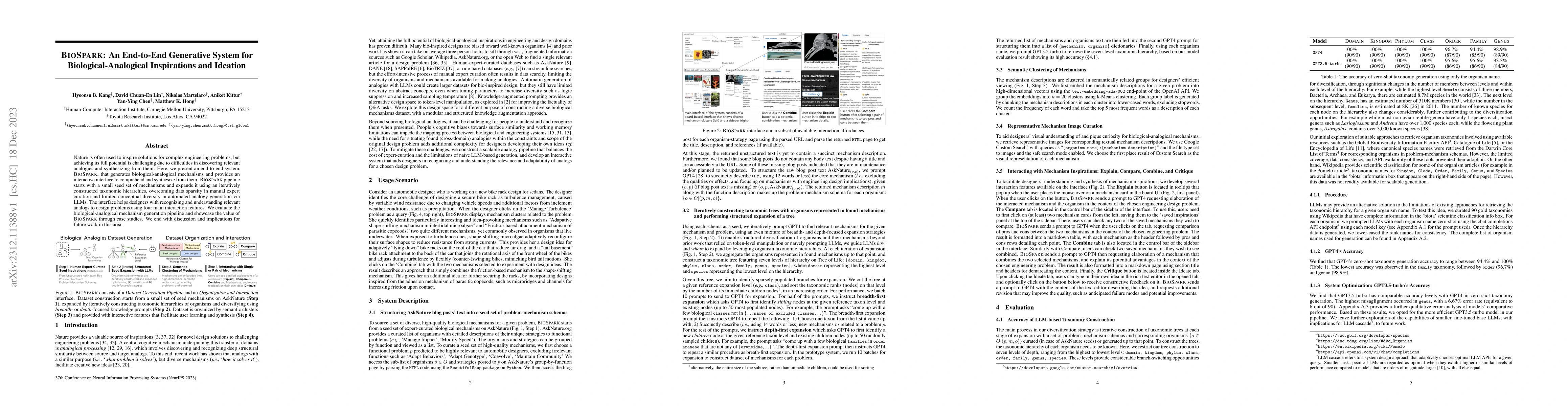 Thumbnail for BioSpark: An End-to-End Generative System for Biological-Analogical
  Inspirations and Ideation