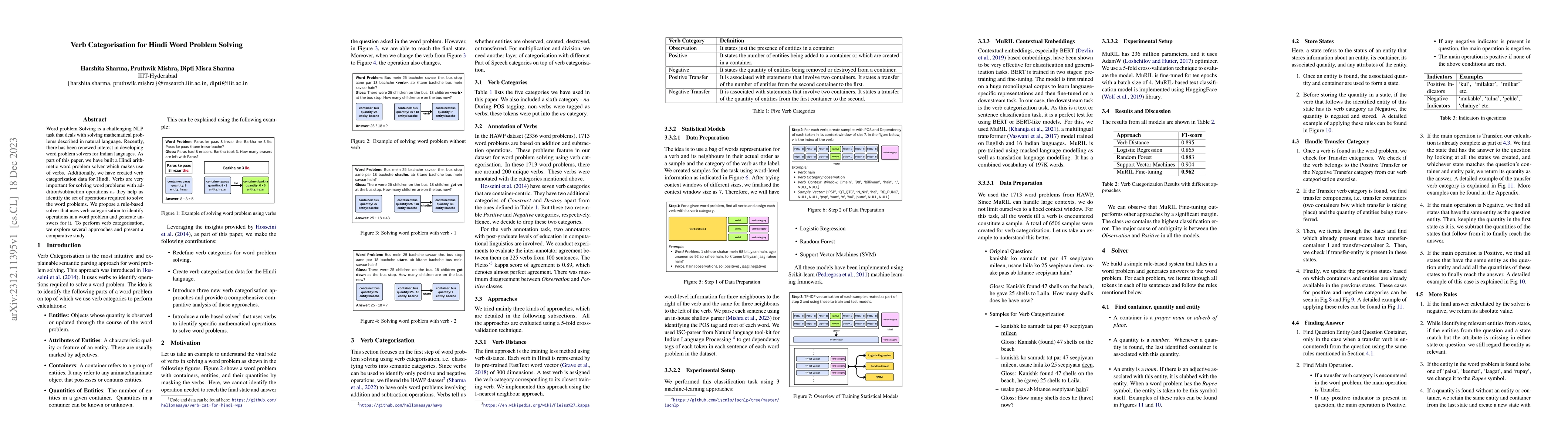 Thumbnail for Verb Categorisation for Hindi Word Problem Solving