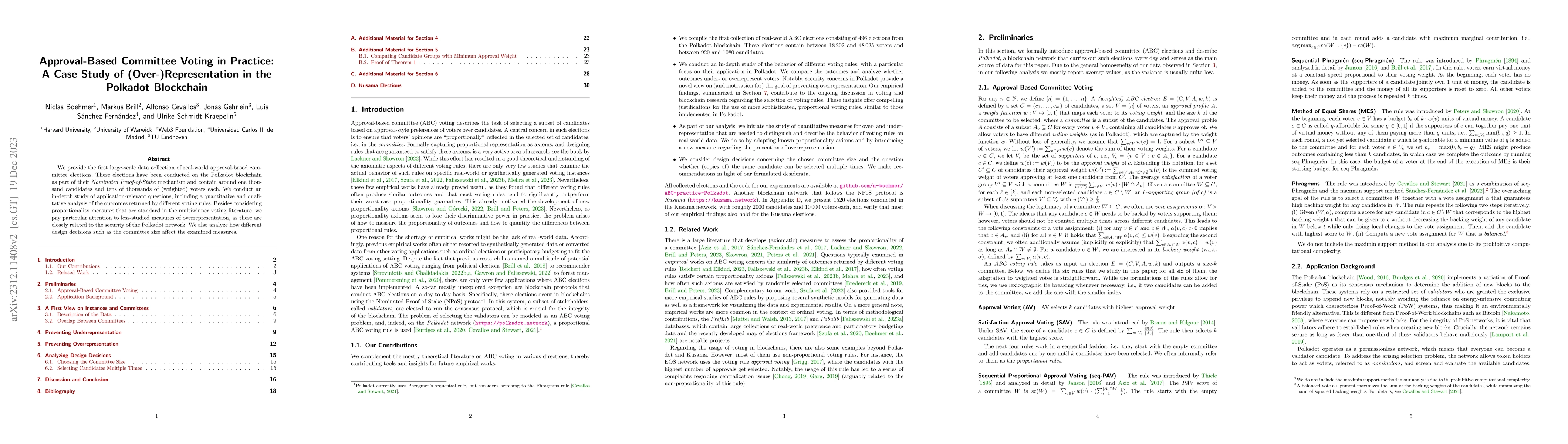 Thumbnail for Approval-Based Committee Voting in Practice: A Case Study of
  (Over-)Representation in the Polkadot Blockchain