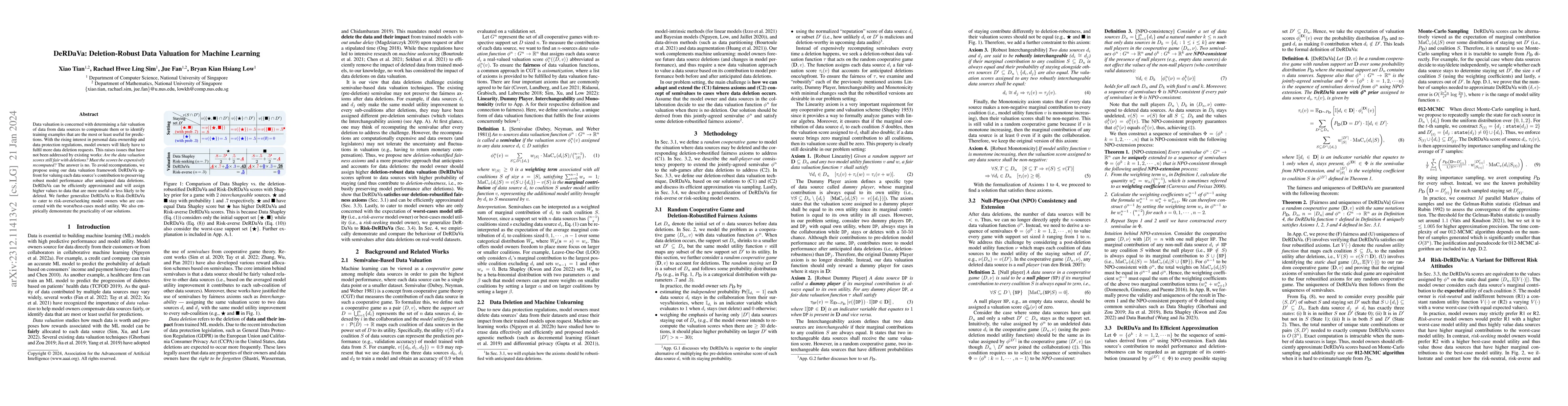 Thumbnail for DeRDaVa: Deletion-Robust Data Valuation for Machine Learning