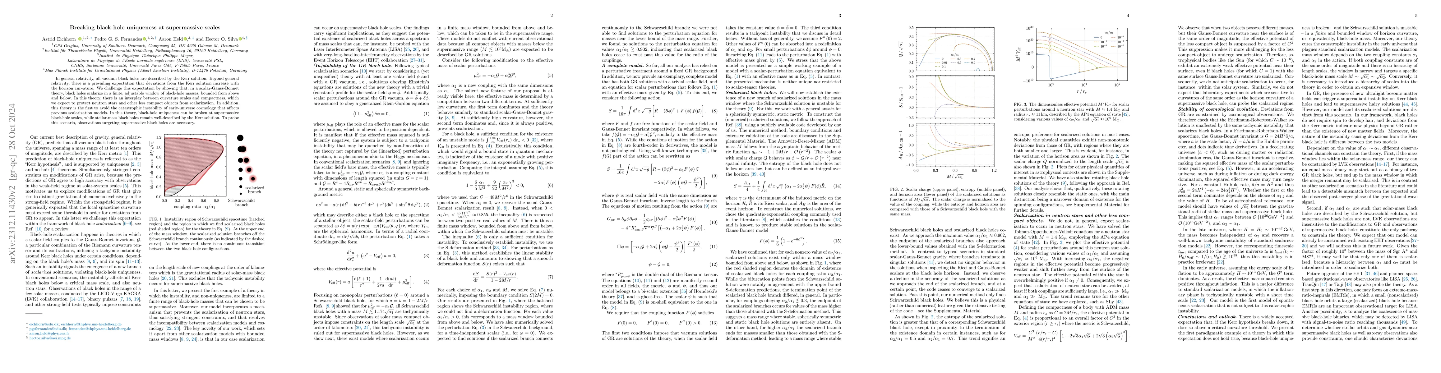 Thumbnail for Breaking black-hole uniqueness at supermassive scales