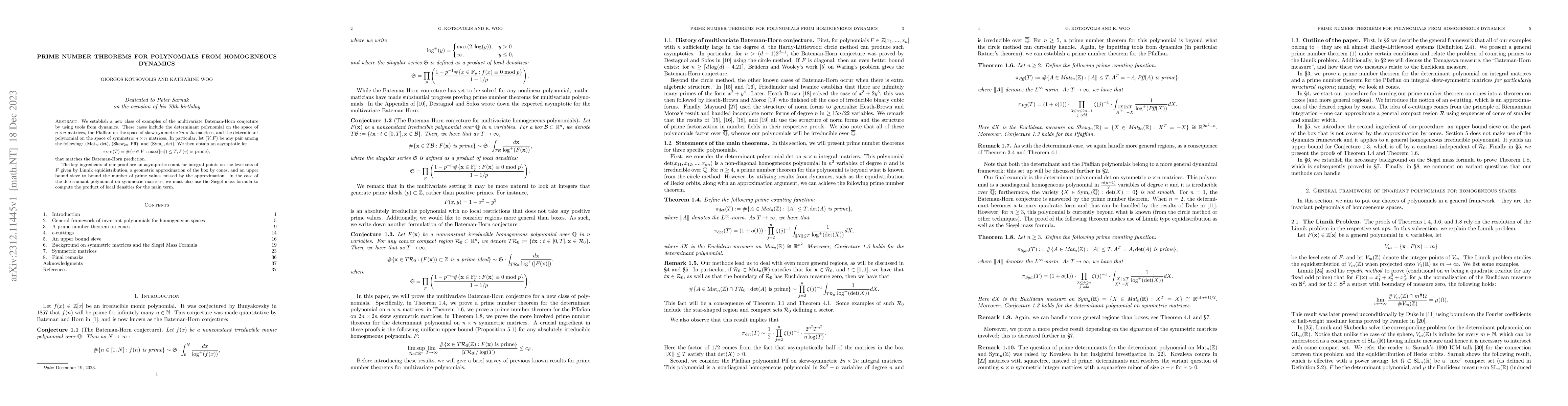 Thumbnail for Prime Number Theorems for Polynomials from Homogeneous Dynamics