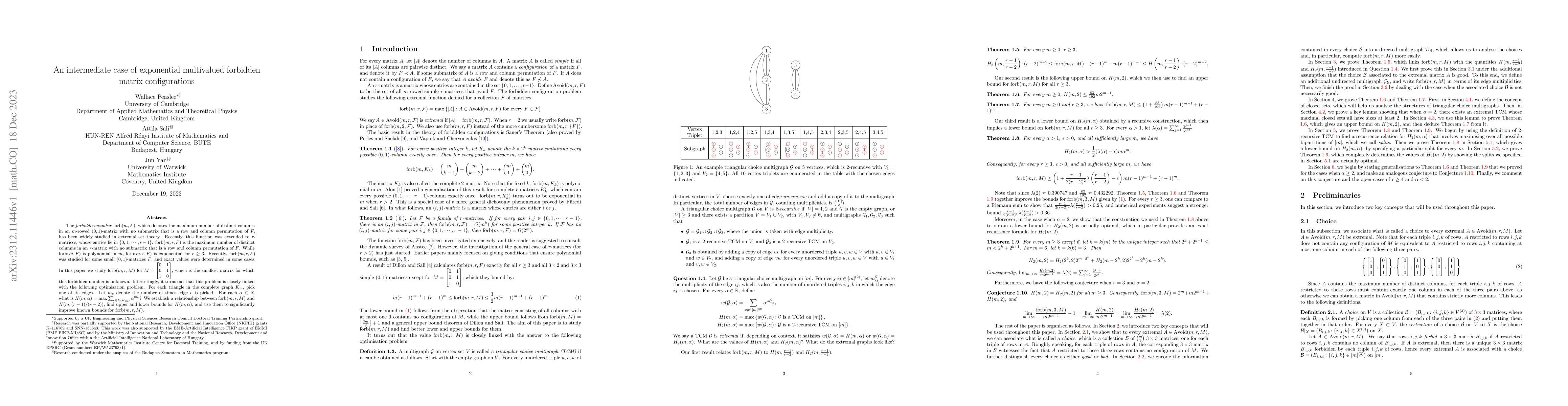 Thumbnail for An intermediate case of exponential multivalued forbidden matrix
  configuration