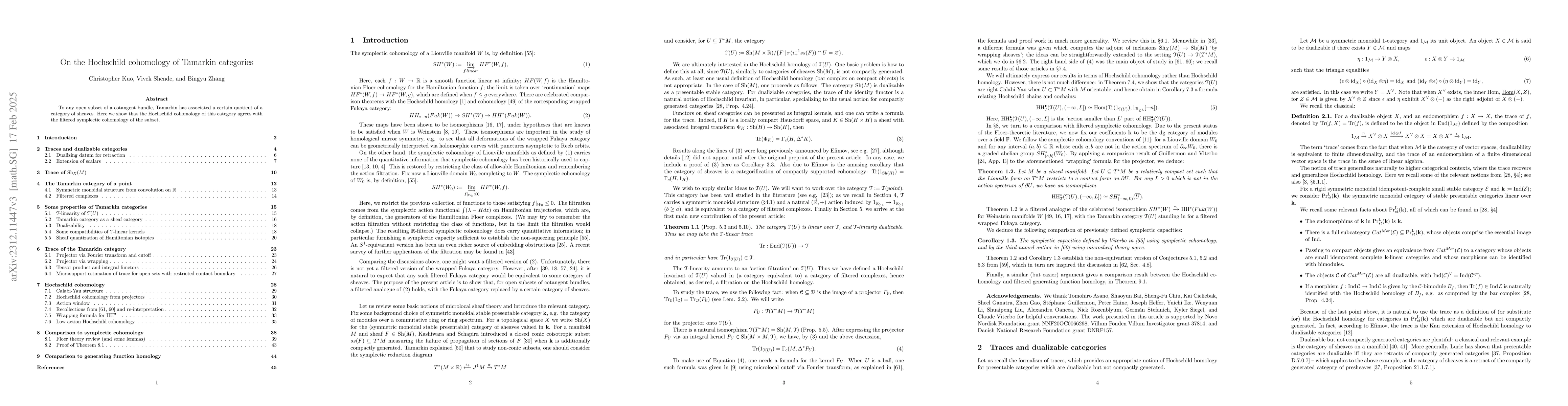 Thumbnail for On the Hochschild cohomology of Tamarkin categories