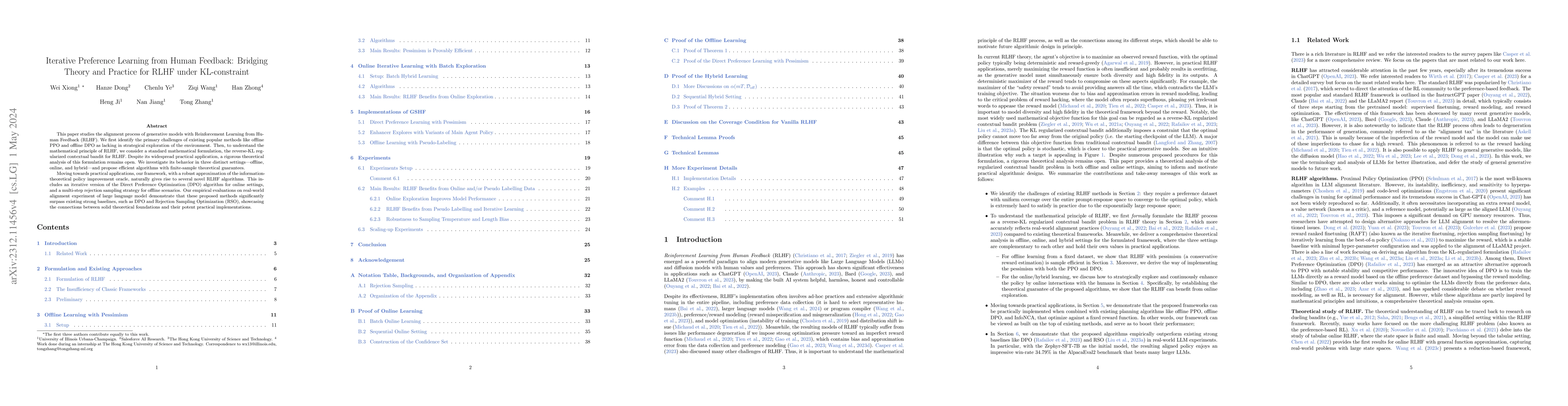 Thumbnail for Iterative Preference Learning from Human Feedback: Bridging Theory and
  Practice for RLHF under KL-Constraint