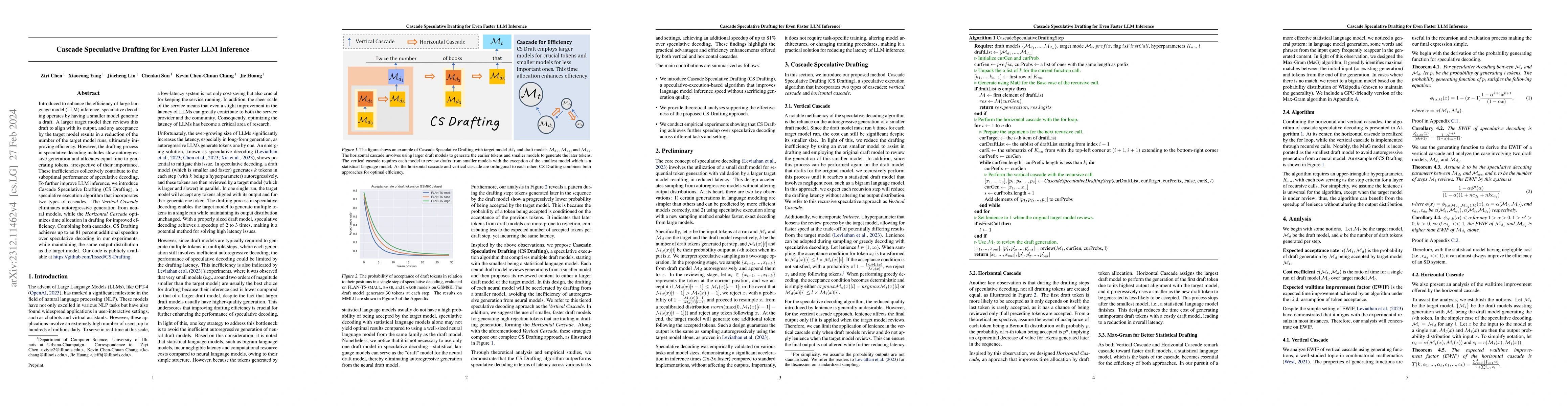 Thumbnail for Cascade Speculative Drafting for Even Faster LLM Inference