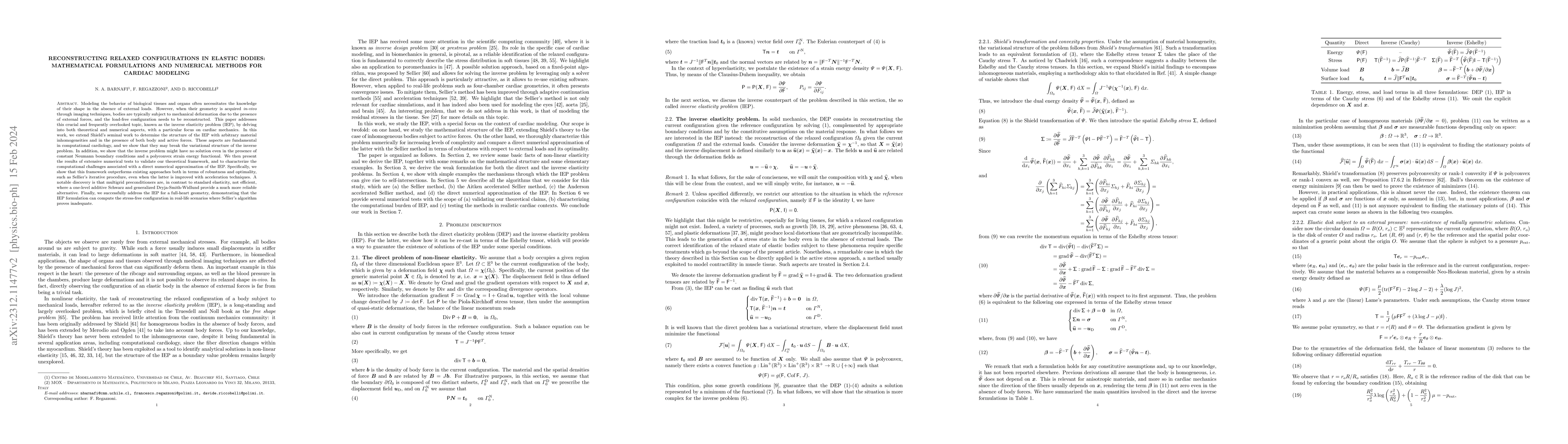 Thumbnail for Reconstructing relaxed configurations in elastic bodies: Mathematical
  formulations and numerical methods for cardiac modeling