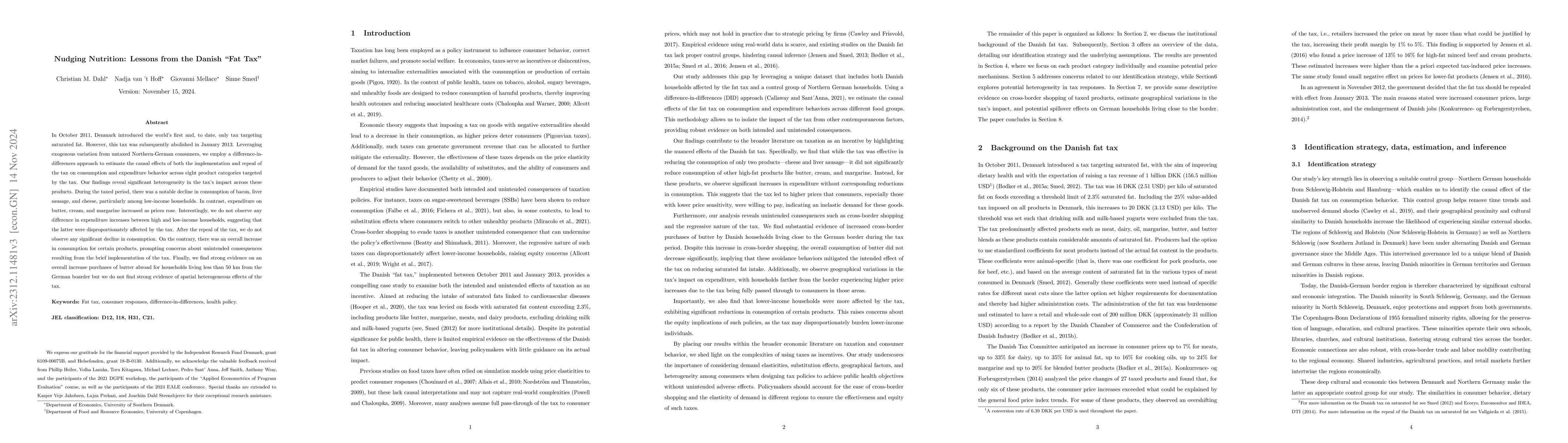 Thumbnail for Nudging Nutrition: Lessons from the Danish "Fat Tax"