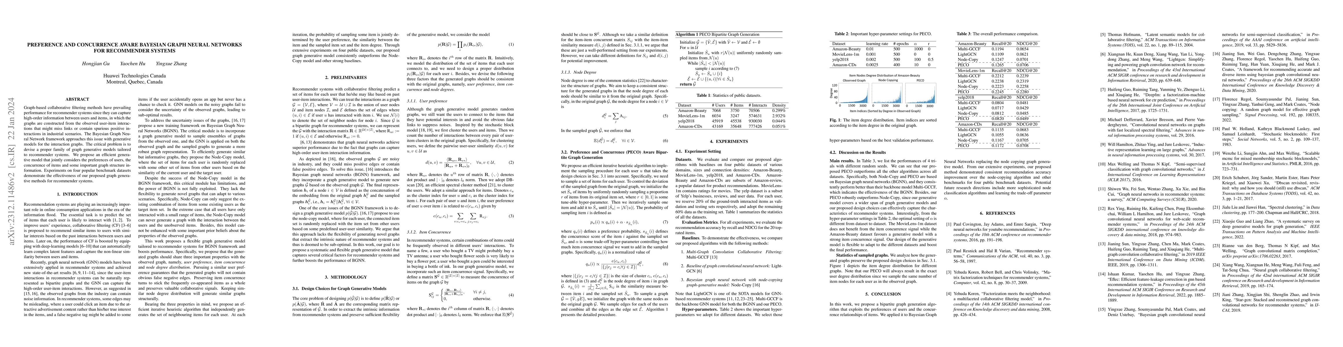 Thumbnail for Preference and Concurrence Aware Bayesian Graph Neural Networks for
  Recommender Systems