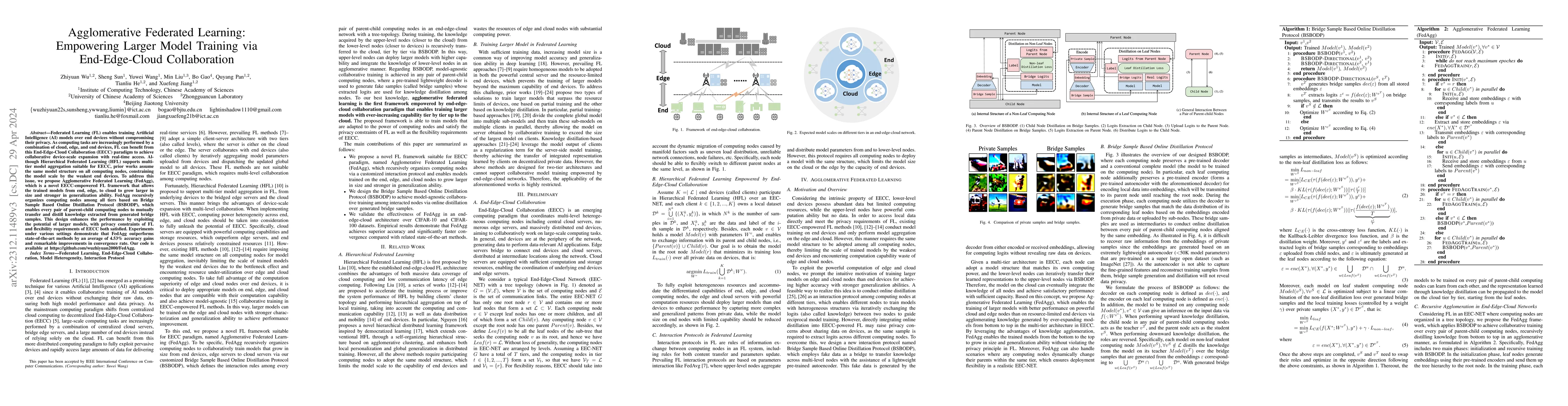 Thumbnail for Agglomerative Federated Learning: Empowering Larger Model Training via
  End-Edge-Cloud Collaboration