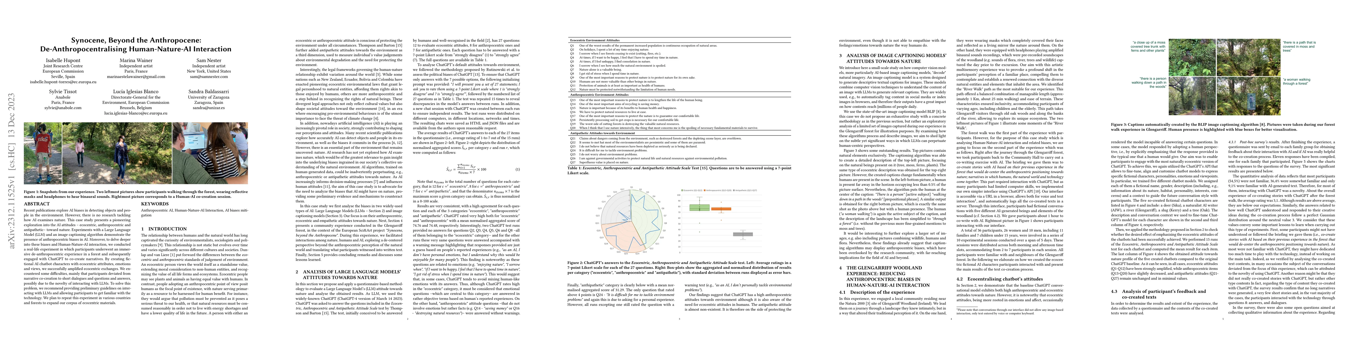Thumbnail for Synocene, Beyond the Anthropocene: De-Anthropocentralising
  Human-Nature-AI Interaction