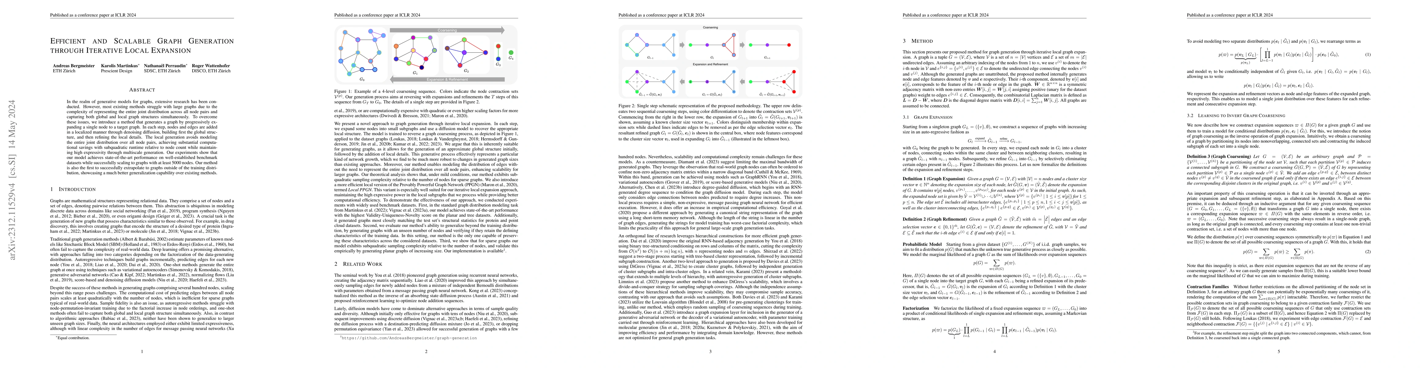 Thumbnail for Efficient and Scalable Graph Generation through Iterative Local
  Expansion