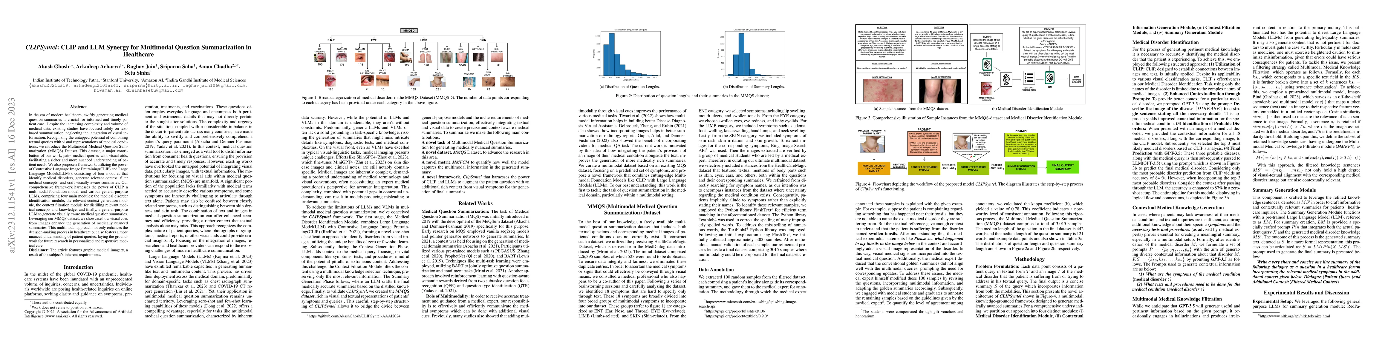 Thumbnail for CLIPSyntel: CLIP and LLM Synergy for Multimodal Question Summarization
  in Healthcare