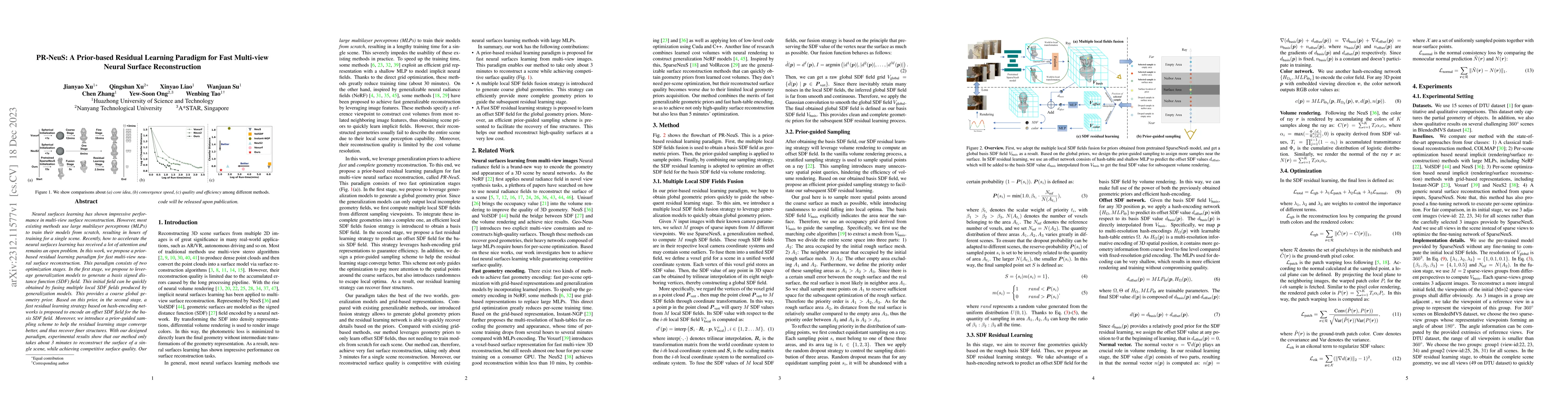 Thumbnail for PR-NeuS: A Prior-based Residual Learning Paradigm for Fast Multi-view
  Neural Surface Reconstruction