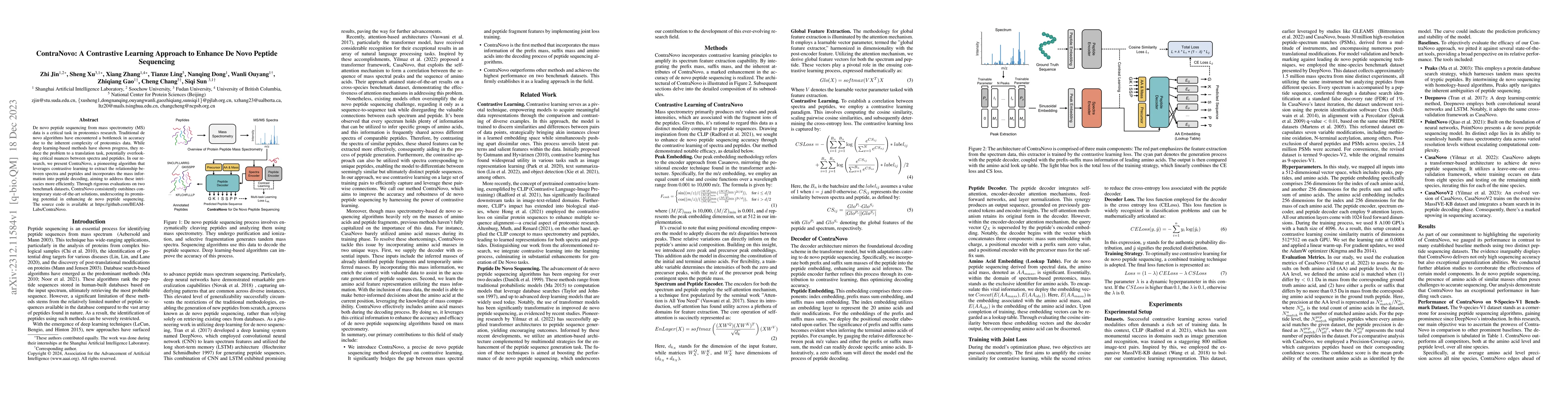 Thumbnail for ContraNovo: A Contrastive Learning Approach to Enhance De Novo Peptide
  Sequencing