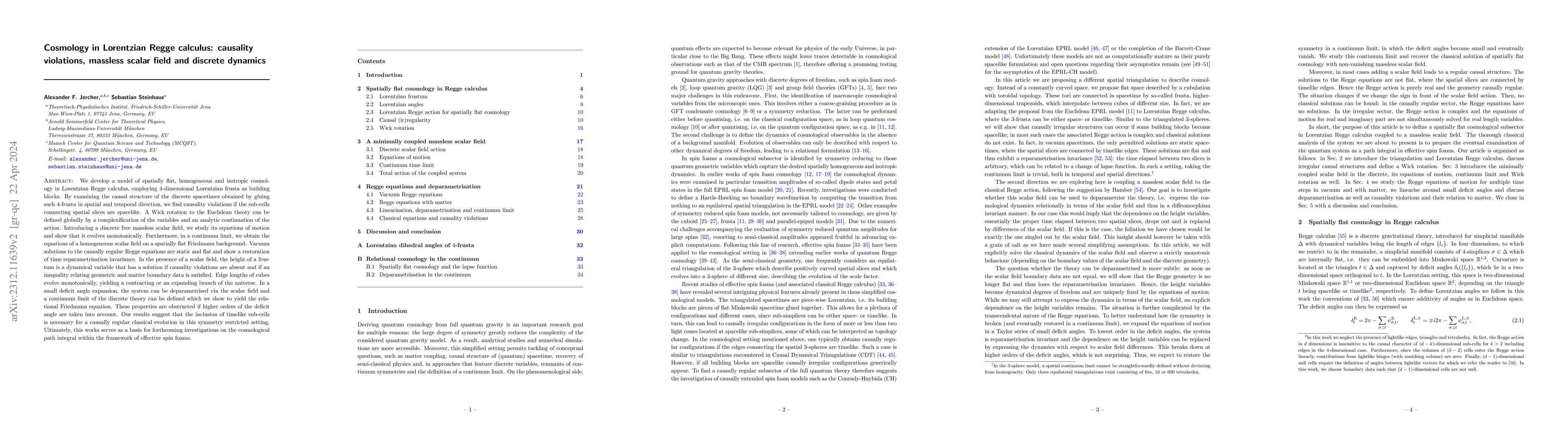 Thumbnail for Cosmology in Lorentzian Regge calculus: causality violations, massless
  scalar field and discrete dynamics