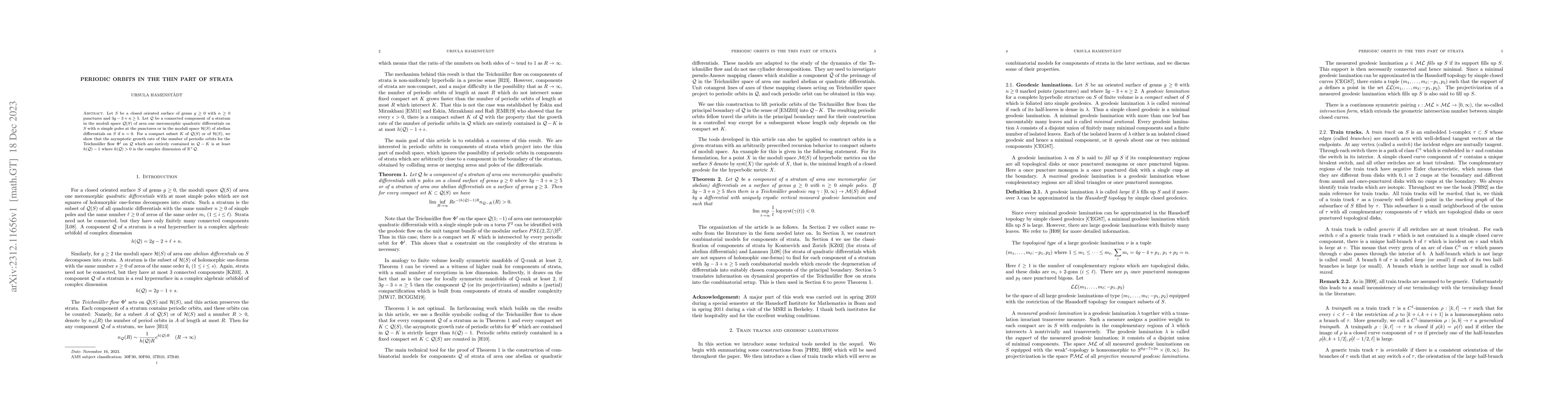 Thumbnail for Periodic orbits in the thin part of strata