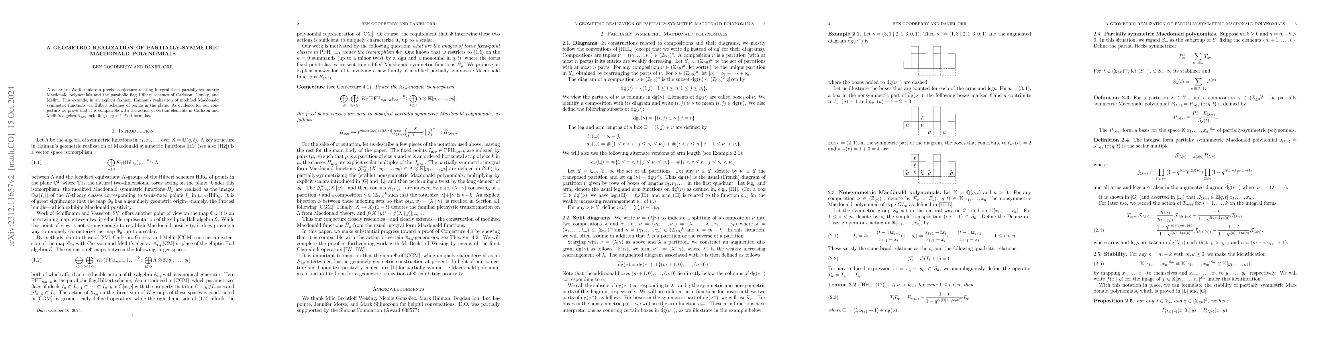 Thumbnail for A Geometric Realization of Partially-Symmetric Macdonald Polynomials
