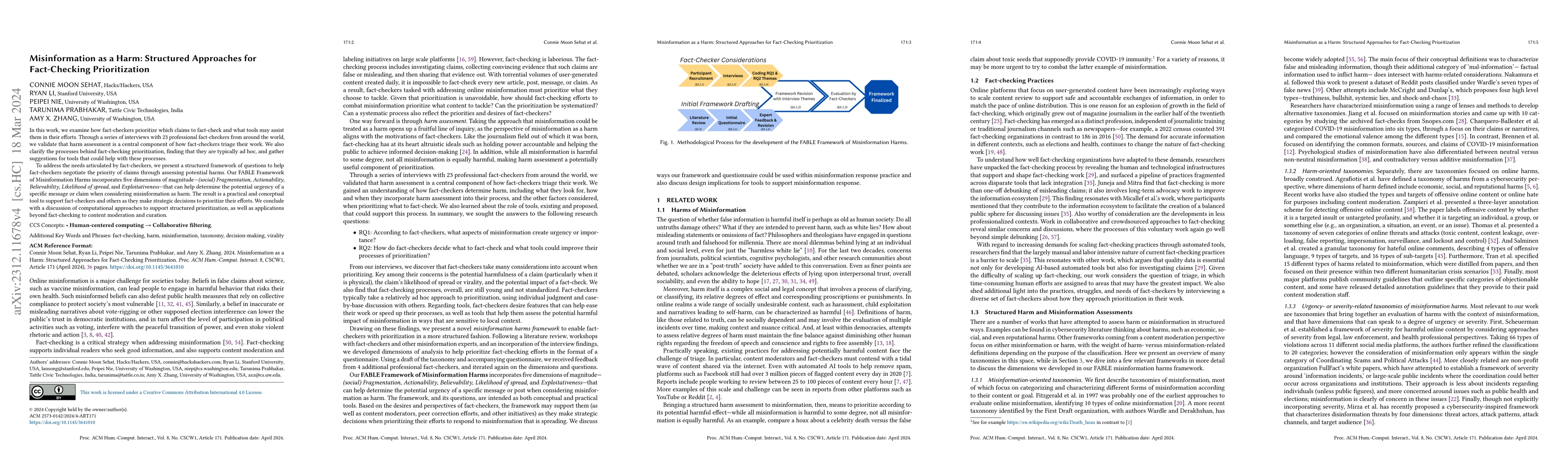 Thumbnail for Misinformation as a harm: structured approaches for fact-checking
  prioritization