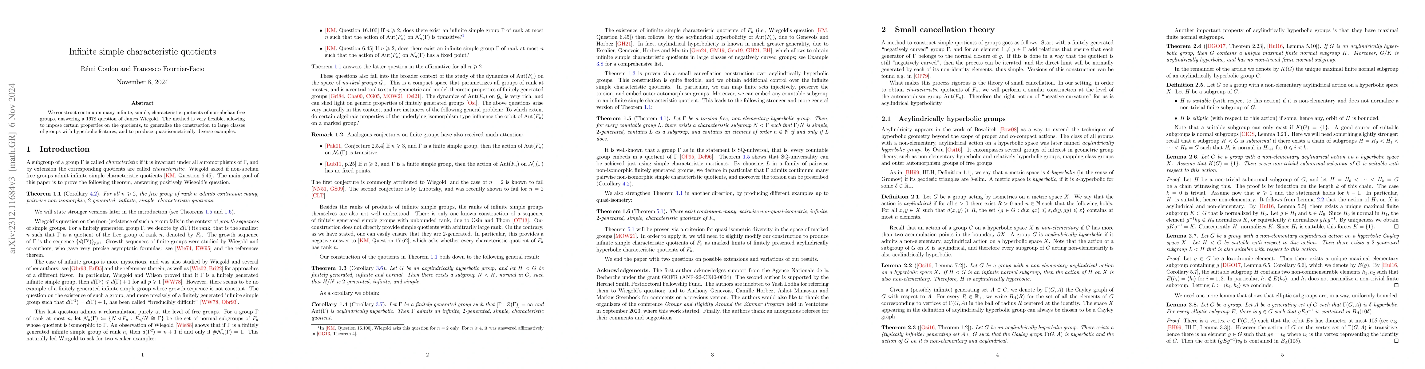 Thumbnail for Infinite simple characteristic quotients