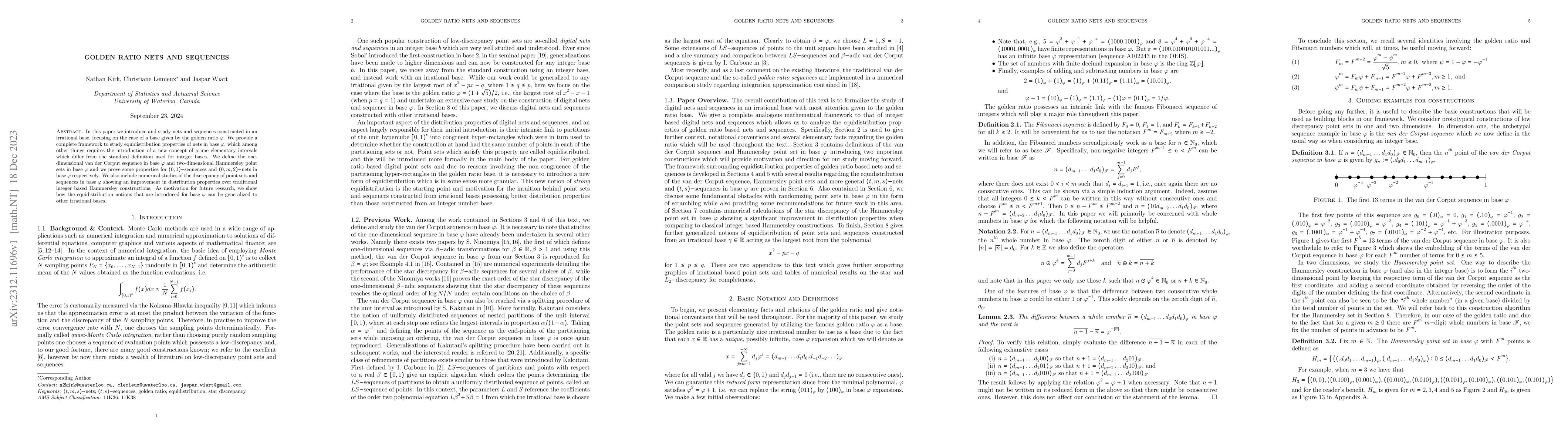 Thumbnail for Golden Ratio Nets and Sequences