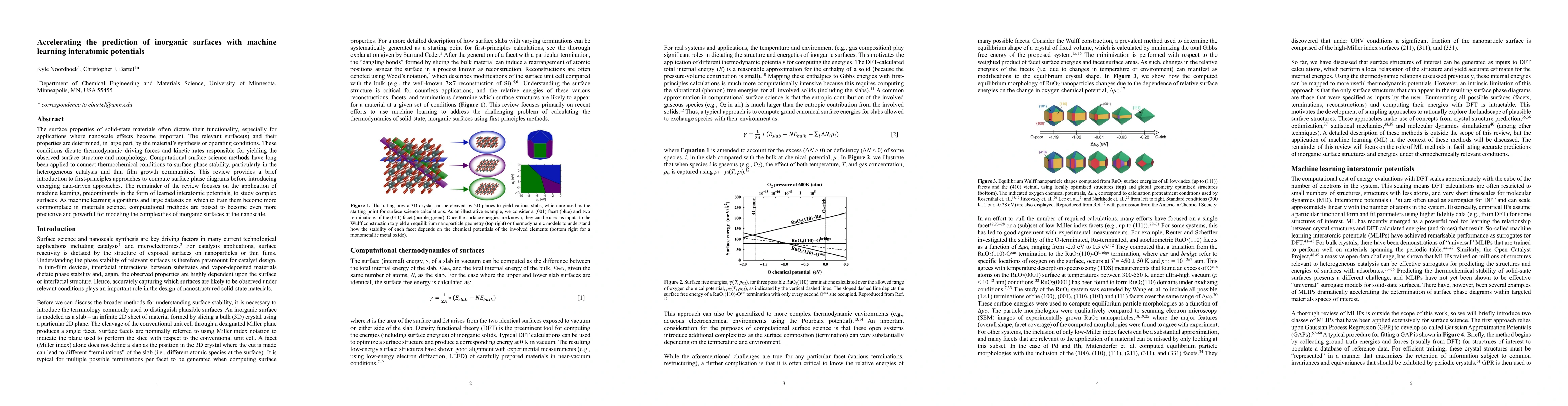 Thumbnail for Accelerating the prediction of inorganic surfaces with machine learning
  interatomic potentials